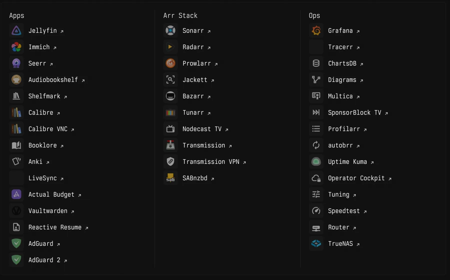 Apps, arr stack services, and ops tools running in the rangoonpulse Kubernetes cluster